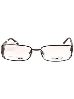 EasyClip T9922 90W Eyeglass Frames 55-17-135 Black Rectangle Magnetic Clip-On